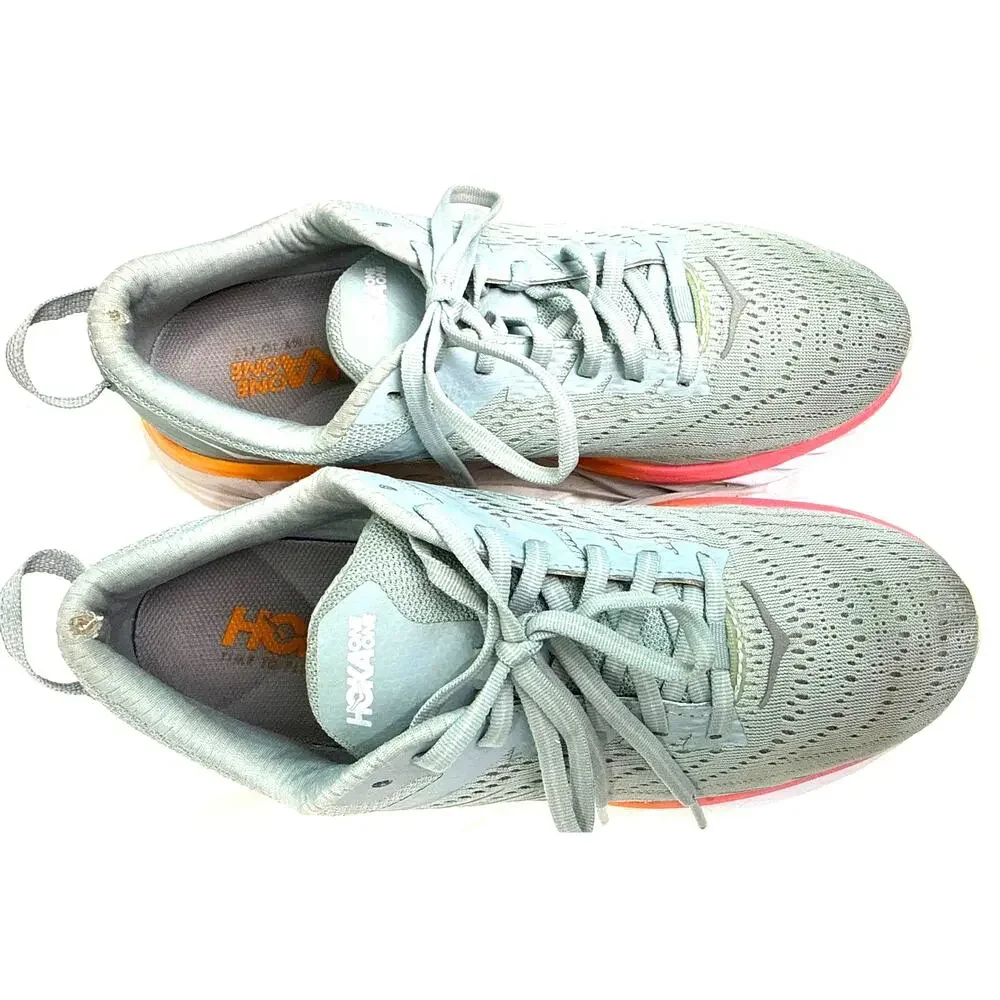 HOKA Arahi 4 Running Shoes Gray Orange Pink Women's US 9 EU 41 1/3 Stability